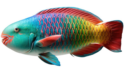 Fototapeta premium Vibrant Parrotfish: Captivating close-up of a colorful parrotfish, showcasing intricate patterns and a lively presence.