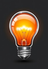 Glowing Filament: Digital Illustration of an Idea