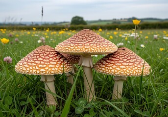 Meadow Jewels: A Cluster of Charming Fungi