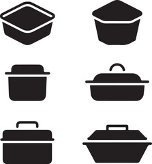 food storage container icon silhouette vector illustration