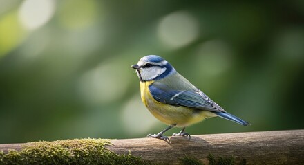 Bird Perched on Wooden Branch with Soft Natural Light