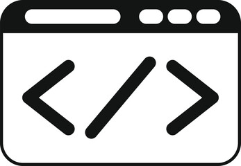 Obraz premium Browser window displaying a code symbol for programming and web development concepts