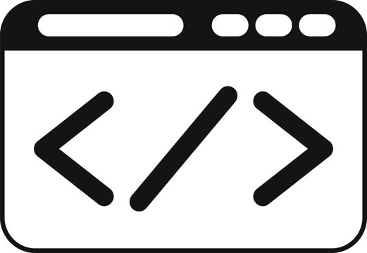 Browser window displaying a code symbol for programming and web development concepts