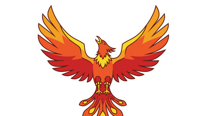 Fototapeta premium Mythical Phoenix Bird Rising with Fiery Wings, Symbol of Rebirth and Resilience