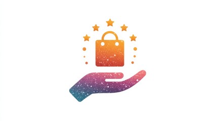 Holding colorful shopping bags