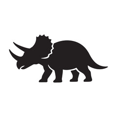 Vector silhouette of a triceratops with a white background © Wiwit