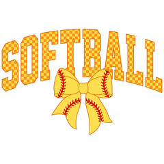Naklejka premium Softball Coquette Bow PNG