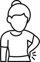 Woman experiencing discomfort, illustrating symptoms of lower back pain or muscle injury