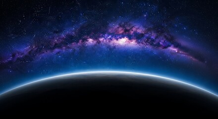 Obraz premium Glowing Planet Edge in Deep Space