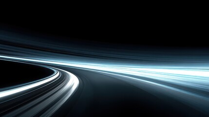 Dynamic Light Trails on a Curved Path in Dark Environment