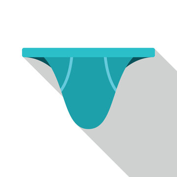 Teal jockstrap providing protection for male athletes in a flat design style