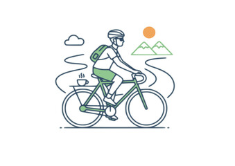 Obraz premium man riding bicycle