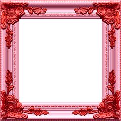 beautiful ornate realistic square rink and red picture painting frame portrait element for social media posts vector isolated on transparent background