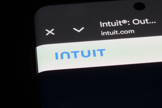 Shanghai,China-Feb.10th 2026: Intuit company brand logo on website