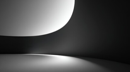 Minimalist Abstract Background with Curved Shapes and Soft Light
