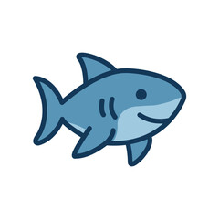 Obraz premium Cartoon Shark Vector Icon with Playful Expression