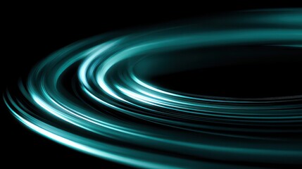 Abstract Light Waves in Motion with Vibrant Teal Tones and Curves