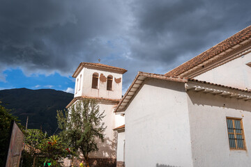Ornate Facade of the Andahuaylillas Church in the Peruvian Andes