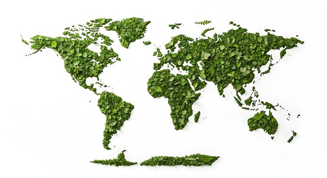 Earth day celebration green world map emphasizing environmental conservation