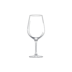 Elegant Wine Glass Outline - Minimalist Beverage Container Illustration