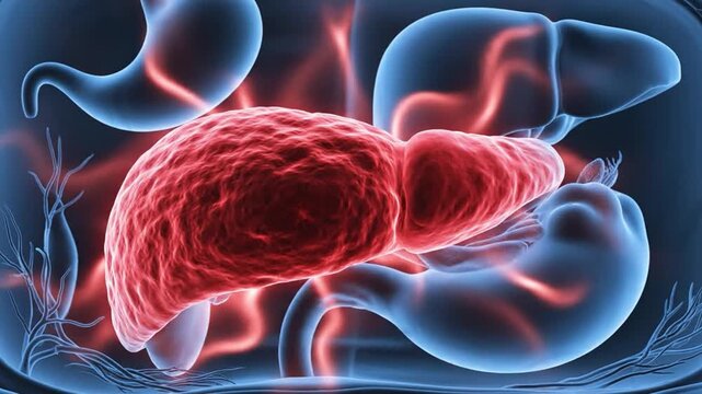 3D medical visualization of acute pancreatitis inflammation