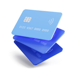 3 Credit cards icon. Banking card icon - 3d illustration
