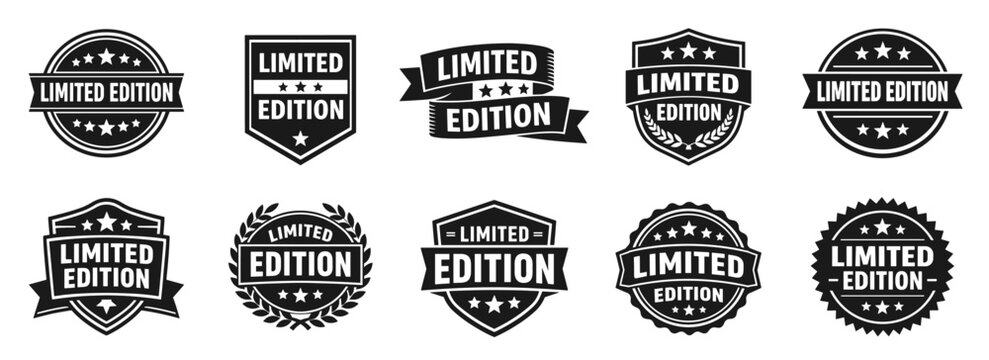 Limited edition badge in black. Exclusive label with stars for special product series