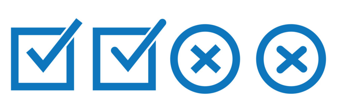 checkmark and X mark icon. check and uncheck icon vector. validation icon vector. for apps and websites