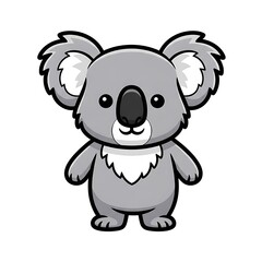 Naklejka premium Cartoon Koala Illustration on White Background.