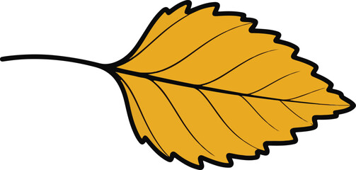 Minimalist Fall Foliage Doubly Serrated Birch Leaf Graphic