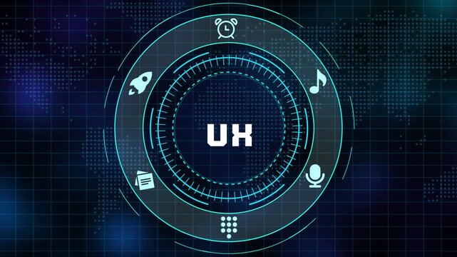Modern UX Interface Design with Futuristic Digital Technology Dashboard Concept.