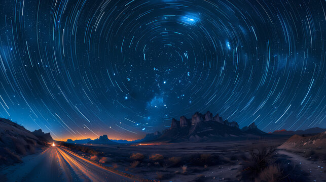 Long Exposure Starry Night Sky: Breathtaking Milky Way Galaxy Photography with Glowing Stars and Deep Space Astrophotography