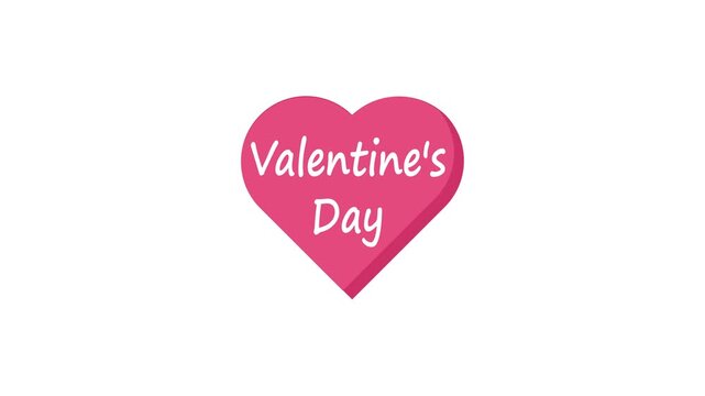 Valentine&rsquo;s Day animation with pink heart shape and clean handwritten typography on white background. Romantic love greeting motion graphic perfect for Valentine&rsquo;s wishes, social media posts