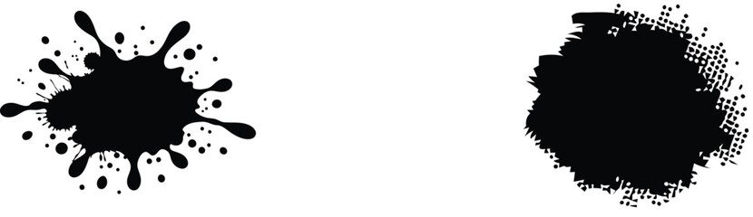 Black Paint Splash Vector Illustration for Print and Web Design Use