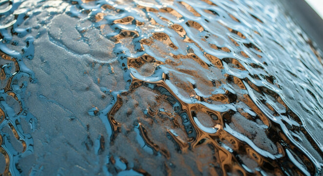 Abstract Rippled Water Surface with Textured Reflection and Fluid Motion