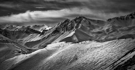 Risoul France ski resort mountain skiers