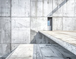 Obraz premium Abstract Concrete Architecture with Shadows and Angles Showing Depth