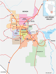 Map of the Las Vegas Valley metropolitan area, Nevada, United States