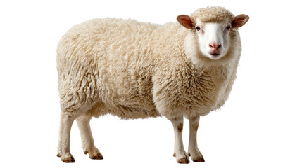 Sheep's Majestic Stance: A close-up view of a woolly sheep showcasing its fluffy fleece, capturing a moment of serenity in the pastoral countryside.