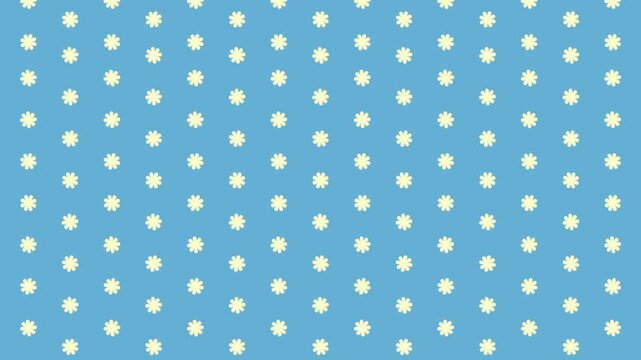 A minimalist and cute animated background featuring a repeating yellow daisy pattern with gentle motion