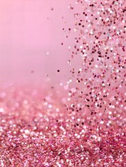 Pink glitter falling from the sky