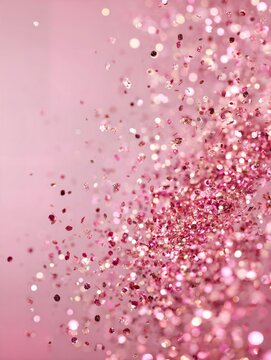 Pink glitter falling from the sky