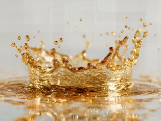 Splash of brown liquid with a gold rim