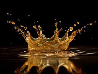 Splash of brown liquid with a gold rim