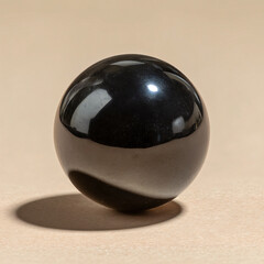 Black Obsidian Sphere on clean background for commercial design