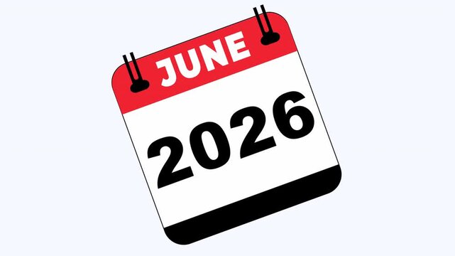 Displays a calendar page for june 2026. Perfect for scheduling, planning, time management, events, promotions, and futuristic concepts.