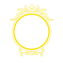 Obraz premium ornament circle frame circular decorative element for certificate and invitation wedding in vintage gold