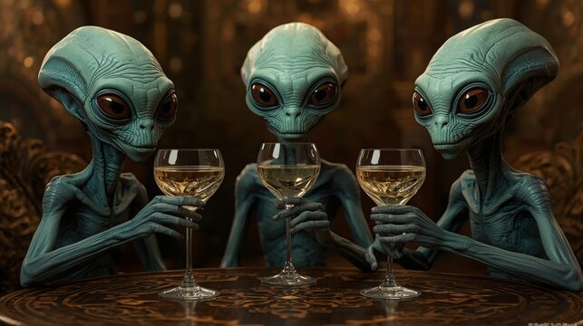 aliens drink wine