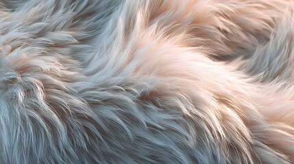 Close-up Macro View of Soft Fluffy Faux Fur Texture.
