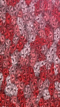 Red and Silver Geometric Pattern Loop Abstract Background Motion